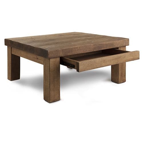 Wansbeck Coffee Table Wooden Square, Pine Wood Square Coffee Table